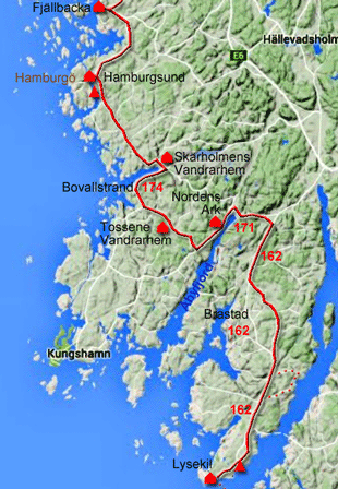 Karte zur Radtour von Lysekil nach Fjällbacka