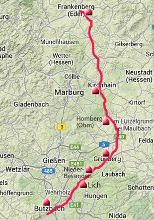 Karte R6 von Butzbach nach Frankenberg