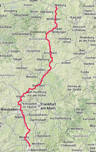 Karte Radweg R6