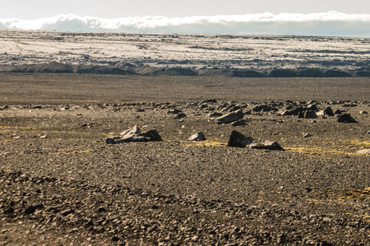 Bild: Ein Ausschnitt von der gigantischen Eisfläche des Dyngjökull, der wiederum nur ein Nebenarm des riesigen Vatnajökull ist