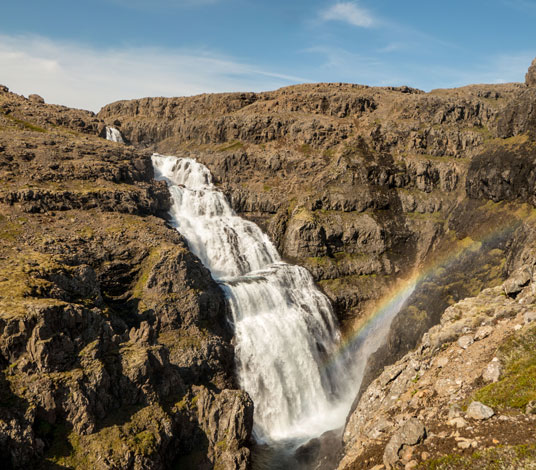 Wasserfall Dynjandi in der Nähe des Ófeigsfjörður