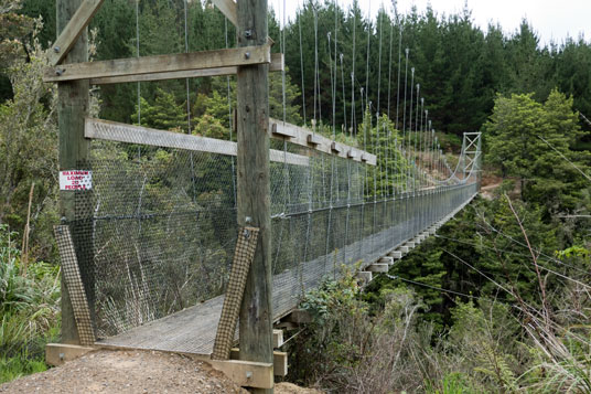 Hängebrücke auf dem Waikato River Trail (Arapuni Section)