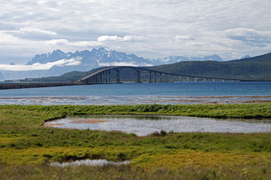 Brücke bei Stokmarknes, Vesterålen