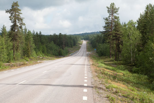 E45 etwa 15 Kilometer nördlich von Gällivare, Schweden